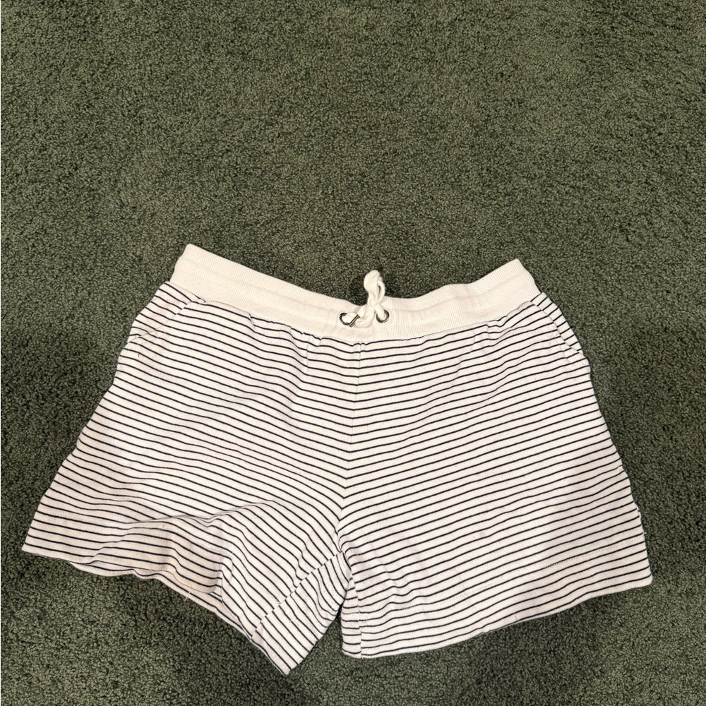 dip Black and White Striped Athletic Shorts